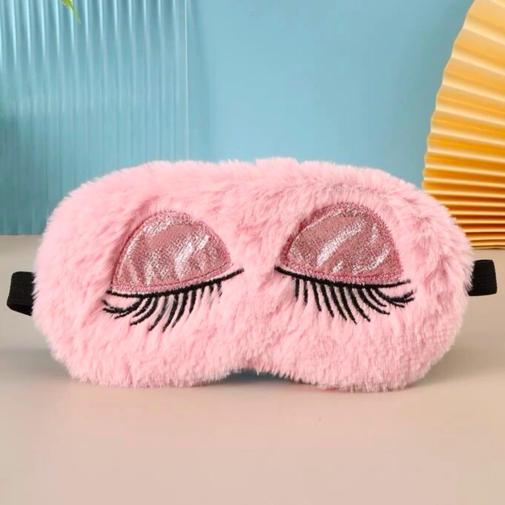 Pink Fluffy Eye Mask